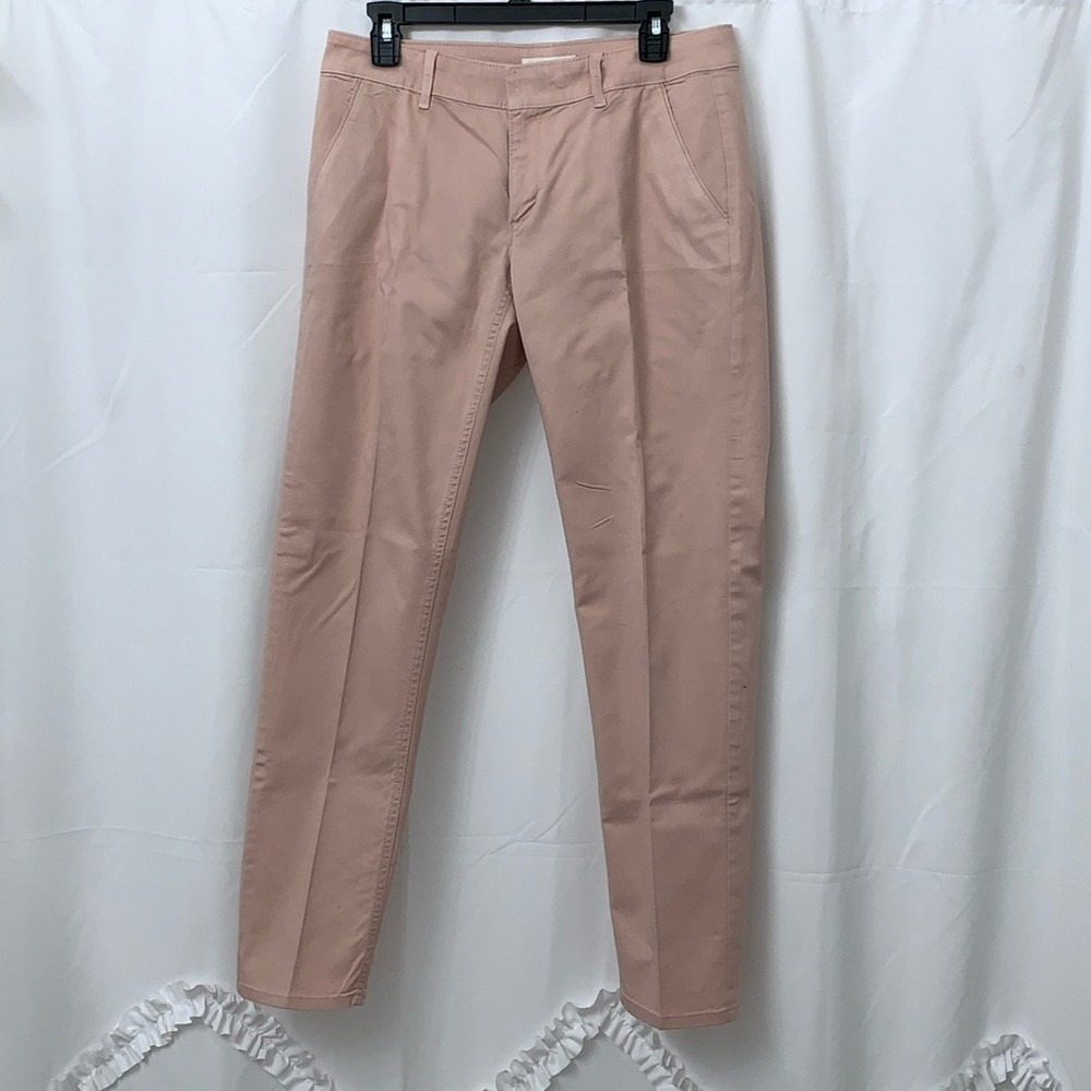 Loft Marisa Fit Dusty Pink Chino Pants Women Size 6 High Rise Tapered Leg 452390